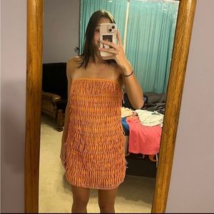 Anthro strapless dress